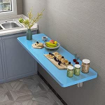 Multifunktionaler, an der Wand montierter Klapptisch f&uuml;r Zuhause, B&uuml;ro, K&uuml;che, Waschk&uuml;che, kompakter Schreibtisch f&uuml;r Laptop, Schreiben, Essen, platzsparende Werkbank mit 4 Farboptionen (Bla
