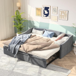 Polsterdatud voodi Diivanvoodi 90/180 x 200 cm, p&auml;evavoodi k&uuml;lalisvoodi v&auml;ljat&otilde;mmatava voodiga, &uuml;heinimesevoodi, funktsionaalne voodi, p&auml;evavoodi, diivanvoodi, kaasaegne v&auml;ljat&otilde;mmatav diivanvoodi, kaheseinaline elutuppa, magamistuppa, magamistuppa