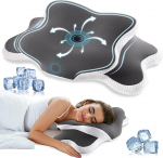 YunNasi Memory Foam Pillow, Ergonoomiline kaela tugipadi, ortopeediline padi, k&uuml;ljel magaja padi, k&uuml;lgedel, seljas ja k&otilde;hus magajatele koos pestava jahutava j&auml;&auml;siidiga kattega