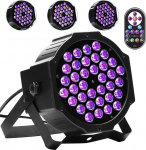 KRIDERISH 72 W must valgus, 36 LED UV must valguslamp DMX512 koos kaugjuhtimispuldiga, UV-valgustus peole, baarile, lavale, j&otilde;uludele, Halloweenile, pulmale