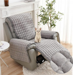 FANSU Sofa Armrest Covers, Armchair Protector for Relaxing Chair, Chair Cushion, Plush TV Chair Protective Cover, 3-Seater Sofa Cover, Armchair Cover for Home with Children, Pets (Grey, 3 Seater)