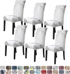 Dining Chair Covers Set of 6 Removable Washable Printed Soft Fabric Stretchy Slipcovers for Home Theme Party Hotel Wedding Ceremony Henriksdal Parsons (Style 12, 6 Pack)