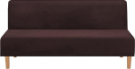Armless Futon Sofa Bed Cover - High Stretch Soft Velvet Foldable Sofa Seat Covers Armless Armless Sofa Bed Slipcover Couch Sofa Protector Fit 2-3 Seater Folding Sofa Bed (Dark Brown)