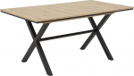 Apollo Karina Dining Table, Extendable Table, Wood Material Melamine-Coated, Artisan Oak, X-Frame Anthracite, 160-200 x 90 cm