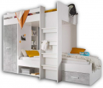 Stella Trading Maxi Modern Cabin Bed with Cupboard and 2 x Lying Surfaces 90 x 200 cm