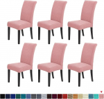 Howhic Stretch Chair Covers for Dining Room Set of 6, eemaldatav pestav s&ouml;&ouml;gitooli katted, s&ouml;&ouml;gitooli katted Seat Protector, ideaalne kodu kaunistamiseks ja bankett (Dusty Pink, 6 t&uuml;kki)
