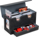 Deck Box ja Cube Tray Double Deck Box 250+ &uuml;he tasku kaardid, nahast magnetiline kaardi ladustamise kasti sobitamine