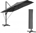 SONGMICS p&auml;ikesevarju 290 x 290 cm, aiavarju, UV kaitse UPF 50+, 360&deg; p&ouml;&ouml;ramine, reguleeritav kallutamisnurk, koos aluse, kinnitusrihmade ja kattega, suitsuhall GPU039G01