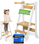 Montessori &otilde;ppetorn Ruumis&auml;&auml;stlik ja reguleeritava k&otilde;rgusega bambus, kallutuss&uuml;steemiga ja libisemisvastase astmega lastele alates 1 aastast (kokkupandav) &otilde;ppetorn, astmelaua, lastetool, jalak&auml;ija