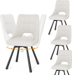 Komplekt 4 p&ouml;&ouml;rlevast s&ouml;&ouml;gitoolist, 360&deg; p&ouml;&ouml;rlev tool, kaasaegsed pehmendusega k&ouml;&ouml;gitoolid koos l&auml;bipaistva seljatoega ja reguleeritava jalaga liuguritega, k&ouml;&ouml;ki, s&ouml;&ouml;gituppa ja kohvikutesse, beež v&auml;rviga.