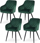 CLIPOP s&ouml;&ouml;gitoa toolid, 4 tooli, k&ouml;&ouml;gitoolid, sametkate, elutoa tool, polsterdatud tool k&auml;etoega, metallist jalad, s&ouml;&ouml;gituppa, elutuppa, k&ouml;&ouml;ki (4, roheline samet)