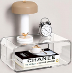 Akr&uuml;&uuml;list ujuv &ouml;&ouml;kapp rippuv &ouml;&ouml;kapi riiul seinale (l&auml;bipaistev, 24D x 41W x 17H cm)