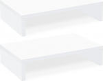 TEAMIX 2 Pack puidust monitori statiiv 2 tasandiline reguleeritav 2 monitori s&uuml;learvuti arvuti statiiv laua jaoks valge