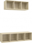 TV Schrank,2-TLG. TV-Schrank-Set Sonoma-Eiche Holzwerkstoff,TV Board H&auml;ngend Schrank Fernsehschrank TV Bank Wohnzimmer M&ouml;bel Modern Wandschrank f&uuml;r Wohnzimmer Schlafzimmer