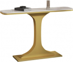 Generisch Luxuri&ouml;ser schwarzer Konsolentisch mit Eisengestell - Stilvoller Sofatisch f&uuml;r Wohnzimmer, B&uuml;ro und Flur - Moderner Konsolentisch (Gold, 120 x 30 x 80 cm)