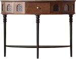 Foyer-Sofatisch Schmal Retro Massivholz Konsolentisch Eingangswand Halbrund Aufbewahrung Seitenschrank