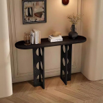 Moodne poolkuu Soild Slim Console Table, puit, kitsas koridorilaud, k&uuml;ljelaud, pikk talumajapidamise fuajeelaud, sissep&auml;&auml;sualale, esikusse (Nero, 80 cm / 31.5 tolli)