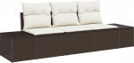 3-osaline aia diivan komplekt padjaga Brown Poly Rattan Garden Lounge Model3355587