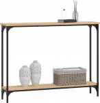 Lihtne konsoollaud, 2 korrust, kitsas diivanilaud, 100 x 22,5 x 75 cm, avatud riiulitega laud elutuppa, esikusse, sissep&auml;&auml;suks, fuajeesse (pruun)