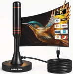 TV antenn - Kaasaskantav digitaalne TV antenn magnetilise alusega siseruumides/v&auml;ljas - HD TV antenni signaali v&otilde;imendaja digitaalsele Freeview'ile - TV Ariel sobib k&otilde;ikidele teleritele, haagissuvilatele, telkidele, matkaautodele, elamutele.