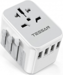TESSAN reisiadapter maailmas, universaalne adapter 4 USB A ja 1 vahelduvvoolu pistikupesa, reisipistikupesa adapter USA, Inglismaa, Jaapan, Tai, Austraalia, rahvusvaheline toiteadapter.