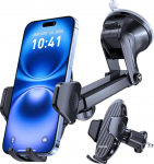 Miracase 2025 mobiiltelefoni hoidja auto uuendamine 4 in 1 mobiiltelefoni hoidja auto 360&deg; p&ouml;&ouml;ratav mobiiltelefoni hoidja auto armatuurlaual ketas iPhone Samsung jne. jaoks