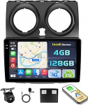 2G + 64G Android Autoradio Nissan Qashqai J10 2006 2007 2008 2009-2013, Carplay Android Auto Traadita, 2 DIN 9-tolline puuteekraan WiFi GPS FM/RDS BT SWC+ tagurduskaamera + MIC