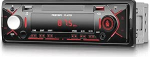 Rimoody Autoradio 1 DIN Bluetooth, 1 DIN Stereo auto Bluetooth Handsfree BT telefon FM raadio USB/U Disk/Aux, punane tuli, aja n&auml;idik