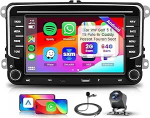 Hodozzy 2G+64G Android Autoradio f&uuml;r VW Golf 5 6 T5 Polo 6r Caddy Passat Touran Seat mit Wireless Carplay Android Auto, 7 Zoll Touchscreen mit Navi WiFi Bluetooth DSP FM/RDS Radio mit R&uuml;ckfahrkamera