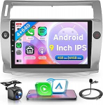 4G + 64G juhtmevaba Carplay Android autoraadio Citroen C4 2004-2009 C-Triomphe C-Quatre 2008-2011 9-tolline autoraadio Android auto navigatsiooniga GPS WiFi peeglilink Bluetooth FM/RDS/EQ/USB/SWC tagumine osa