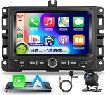 4G 128G VECHTEL 7" Autoradio f&uuml;r Jeep Renegade (2016-2021)/Jeep Compass (2017-2020) Carplay Android Auto,EQ,WiFi GPS,Bluetooth,RDS/FM Radio mit AHD tagasis&otilde;idukamera