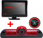 Dynavsal Super HD tagurduskaamera komplekt: 4,3-tolline TFT LCD v&auml;rviekraaniga automonitor + 170&deg; super-laia nurga pidurituledega tagurduskaamera Fiat Ducato X250 / Peugeot Boxter / Citroen Jumper jaoks