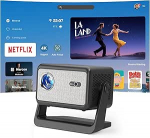 Smart Mini projektor Netflix Official & Auto Focus / 6D Keystone Correction 28000L WiFi6 Bluetooth projektor V&auml;ike Full HD 1080P, VISSPL toetab 4K mobiiltelefoni projektorit, videoprojektorit koju kasutamiseks