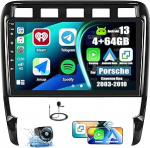 4+64G Android 13 autoraadio Porsche Cayenne 2003-2010 koos Carplay Android autoga, 9-tolline puuteekraaniga raadio intelligentse h&auml;&auml;lega Bluetooth WiFi GPS FM / RDS 36EQ v&otilde;rgu raadio SWC + tagurduskaamera