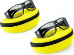 2x Hi-SHOCK passiivsed 3D prillid 4K 3D telerile, mis &uuml;hilduvad LG, Grundig, Philips v&otilde;i AG-F420 / PTA417 / TDG500P / TY-EP3D20E / PX1821E-1TVA | Kaasa arvatud topelt&uuml;mbris [Polarisatsioon 3D tehnoloogia]