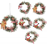 Mini j&otilde;ulup&auml;rjad kappidele ja akendele, v&auml;ikesed 11cm k&ouml;&ouml;gikapi p&auml;rgad marjadega, vastupidav esiuste/seinadekoratsioonide komplekt - ideaalne koju, kontorisse, 6 tk.