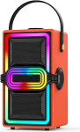 Bluetooth-k&otilde;lar, 120W tippv&otilde;imsus, traadita k&otilde;larid, Boombox s&uuml;gava bassiga, kaasaskantav valju stereoheli subwoofer LED-valgusega peole, v&auml;ljas, telkimiseks (oranž)