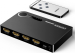 UGREEN 3 port HDMI l&uuml;liti, HDMI sisendkaabli l&uuml;liti kasti toetus 4K 3D 1080P koos juhtmevaba kaugjuhtimispuldiga PS3, PS4, s&uuml;learvuti, PC, Xbox One, Blu-ray m&auml;ngija, DVD m&auml;ngija, TV ja muud
