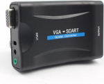 Diyeeni VGA to Scart Converter VGA to Scart Video Audio Adapter koos VGA kaabli kaugjuhtimispuldiga NTSC PAL SECAM Standard TV formaadi sisendiks