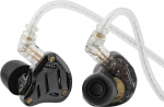 LINSOUL KZ ZS10 PRO 2 In-Ear Monitor IEM, 1DD + 4BA h&uuml;briidk&otilde;rvaklapid koos kaabliga, 4-tasandilise h&auml;&auml;lestusl&uuml;litiga, 3-tasandilise crossoveriga m&auml;nguk&otilde;rvaklapid, h&otilde;betatud IEM-kaabel (mikrofoniga, must)