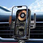 Juhtmevaba autolaadija kinnitus, 15W kiirlaadimise auto klamber autolaadija kinnitus iPhone / Samsung iPhone 16 15 14 13 12 11 Pro, Samsung Galaxy S25 S24 Ultra S23 jaoks
