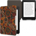 Amazon Kindle Paperwhite'iga &uuml;hilduv kwmobile &uuml;mbris - korgist eReader kaitsekate (mudelitele kuni 2017) - suvised lilled oranžikas roheline punane