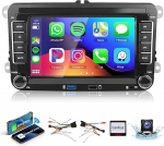 2G + 64G autoraadio Android 13 VW Golf 5 6 Passat Jetta Caddy EOS T5 Tiguan Touran CC Polo, 7-tolline HD puuteekraaniga autoraadio traadita Carplay Android GPS WiFi USB Bluetooth FM RDS tagurdamine