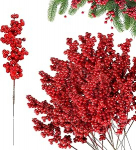 ZoneYan kunstlik marjad punane, 30 kunstlik Holly Berry, Punased marjad dekoratsioon, j&otilde;ulud, kunstlik punane Holly Berries, Holly Berry Berry Branch j&otilde;ulupuu kaunistused ja