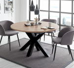 Big System Dining Table 110 x 78 cm Round Star 110 Black