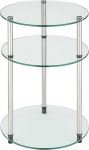 Convenience Concepts Designs2Go Go-Accsense 3-Tier Round Glass Side Table, Clear Glass