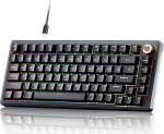 TMKB T81E Gasket Assembly mehaaniline m&auml;nguklaviatuur, Hot-Swap juhtmega klaviatuur, 82 klahvi RGB valgustusega, 75% US QWERTY paigutus, eelliimitud lineaarsed l&uuml;litid - must