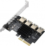 PCI-E 4X kuni 4 PCI-Express 16X Slots Riser Card, PCI-E 4X kuni v&auml;lise 4 PCI-E USB 3.0 Adapter Multiplier Card for Bitcoin Mining