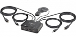 StarTech. com 2-portiline USB-C kaabliga KVM l&uuml;liti, 4K 60Hz DisplayPort v&auml;ljund, Mini KVM l&uuml;litid 2 m USB Type-C/Audio Int.kaablitega, bussi toitega, kaugjuhtimispuldi nupp / Hotkey s&uuml;learvuti KVM l&uuml;liti (C2-D46-UC2-CBL-KVM)