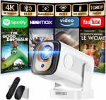 [App int&eacute;gr&eacute;e] Vid&eacute;oprojecteur 2025 Upgraded Video Projecteur 1080P FHD 4K, Mini Projecteur Portable Dual Control Android 180&deg; Rotation, Projecteur WiFi 6, BT5.2, PC/USB/TV koos HDMI et Souris'ga